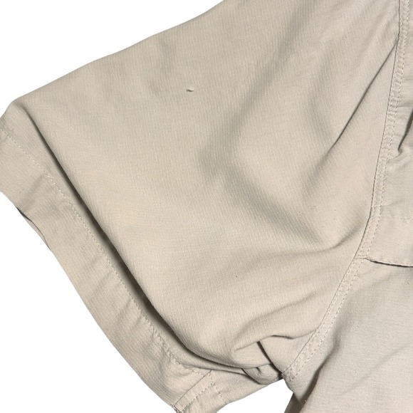 White Sierra Shirt, Men's Size Large Hiking Camp Button Up Short Sleeve Pockets - Picture 6 of 16